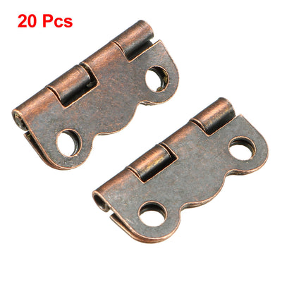Harfington Uxcell 0.63" Antique Copper  Hinges Retro Butterfly Shape Mini Hinge Replacement with Screws 20pcs