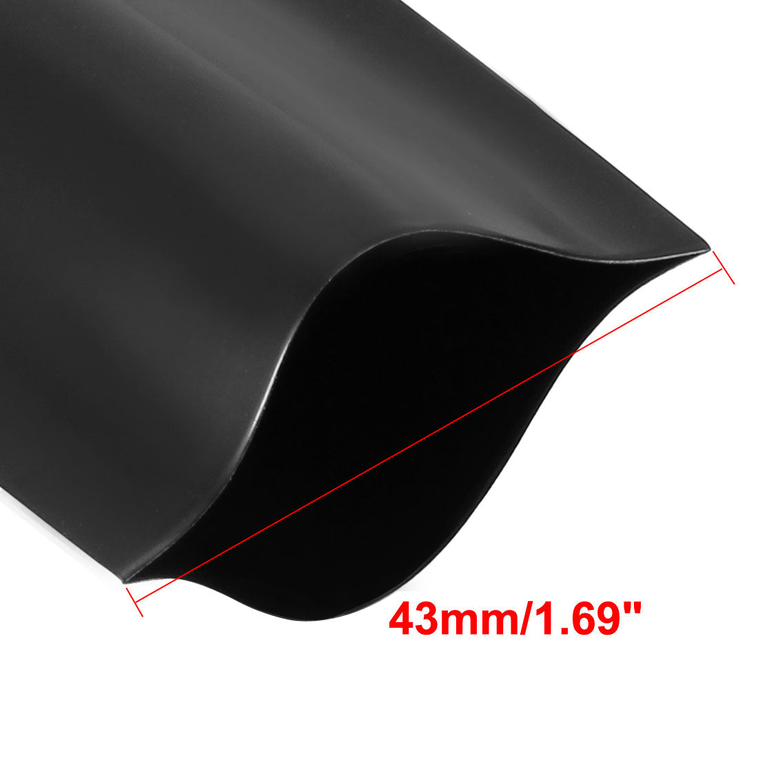 uxcell Uxcell PVC Heat Shrink Tubing 43mm Flat Width Heat Shrink Wrap for 26650 Power Supplies 5 Meters Length, Black