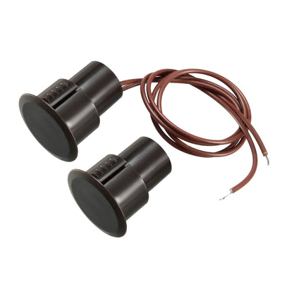 Harfington Uxcell RC-36 NC Recessed Wired Security Window Door Contact Sensor Alarm Magnetic Reed Switch Brown