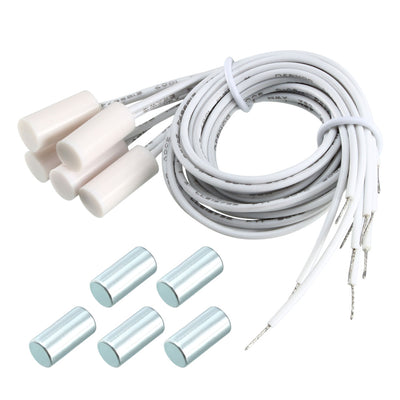 Harfington Uxcell 5pcs HC-34A NC Recessed Wired Window Gate Contact Sensor Alarm Magnetic Reed Switch White