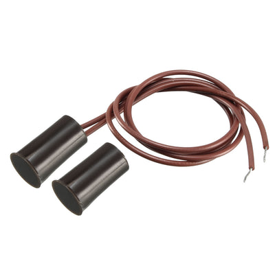 Harfington Uxcell 5pcs RC-33 NC Recessed Wired Security Window Door Contact Sensor Alarm Magnetic Reed Switch Brown
