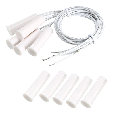 Harfington Uxcell 5pcs RC-35 NC Recessed Wired Security Window Door Contact Sensor Alarm Magnetic Reed Switch White