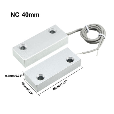 Harfington Uxcell MC-59 NC Alarm Security Rolling Gate Garage Door Contact Magnetic Reed Switch Silver Gray