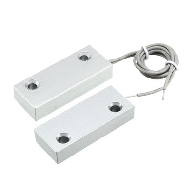 Harfington Uxcell MC-59 NC Alarm Security Rolling Gate Garage Door Contact Magnetic Reed Switch Silver Gray