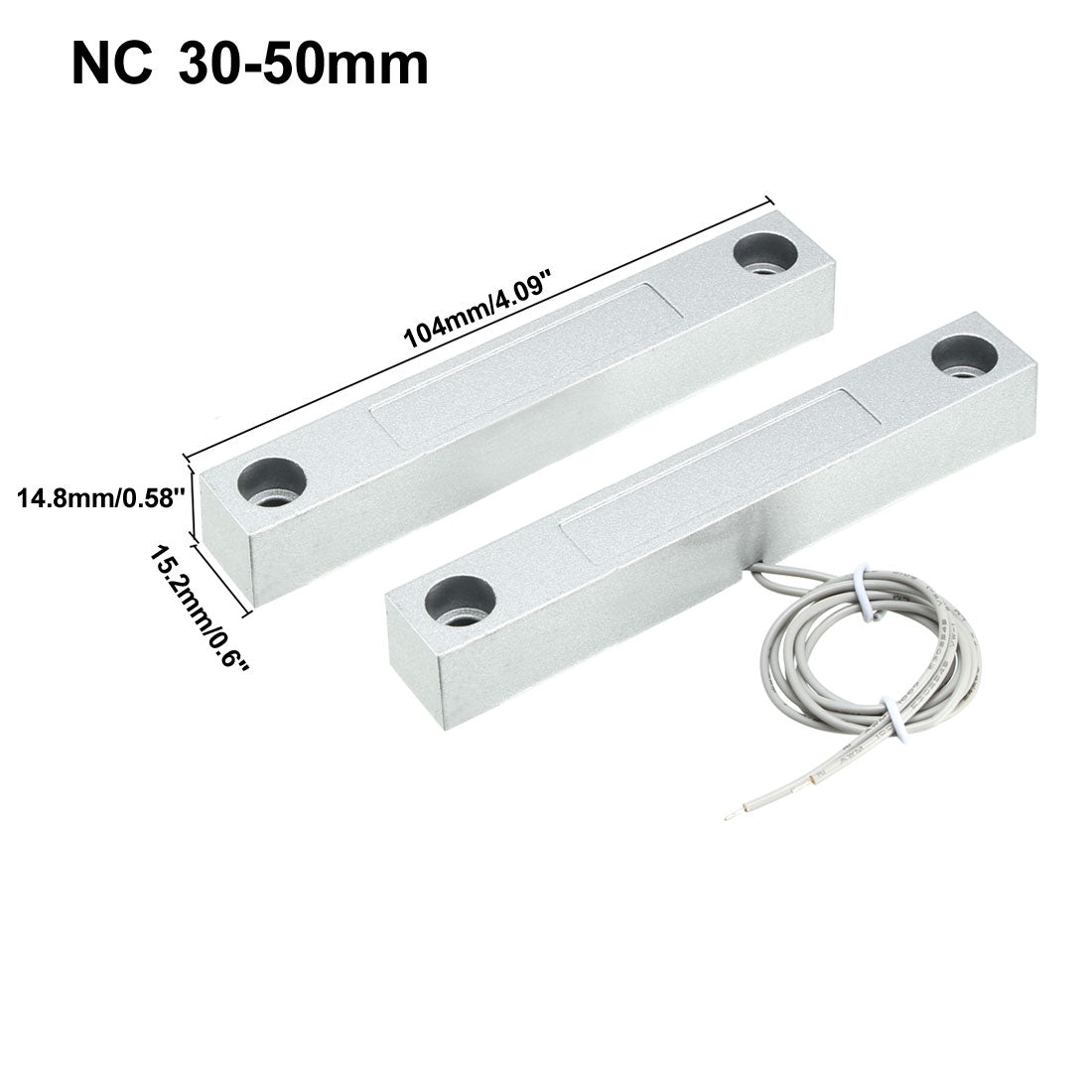 uxcell Uxcell MC-58 NC Alarm Security Rolling Gate Garage Door Contact Magnetic Reed Switch Silver Gray