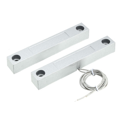 Harfington Uxcell MC-58 NC Alarm Security Rolling Gate Garage Door Contact Magnetic Reed Switch Silver Gray
