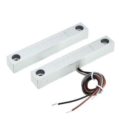Harfington Uxcell MC-58 NC+NO Alarm Security Rolling Gate Garage Door Contact Magnetic Reed Switch Silver Gray