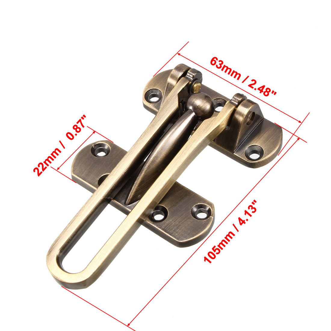 uxcell Uxcell Swing Bar Lock for Hinged Swing Secondary Security Lock for Door and Home Security, 4.13" Bar Length, Bronze, Zinc Alloy, 2pcs