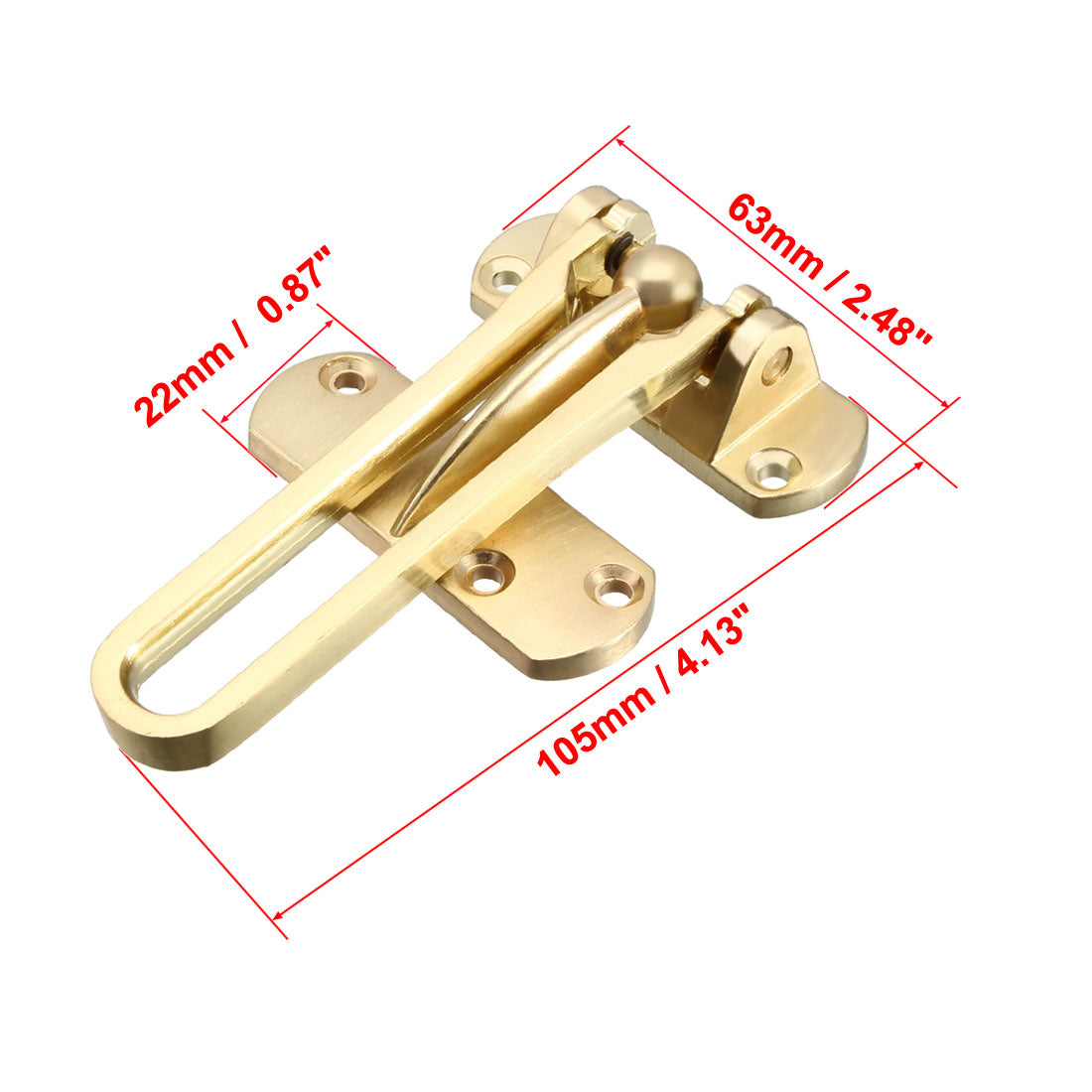 uxcell Uxcell Swing Bar Lock for Hinged Swing Secondary Security Lock for Door and Home Security, 4.13" Bar Length, Golden, Zinc Alloy, 2pcs