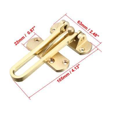 Harfington Uxcell Swing Bar Lock for Hinged Swing Secondary Security Lock for Door and Home Security, 4.13" Bar Length, Golden, Zinc Alloy, 2pcs