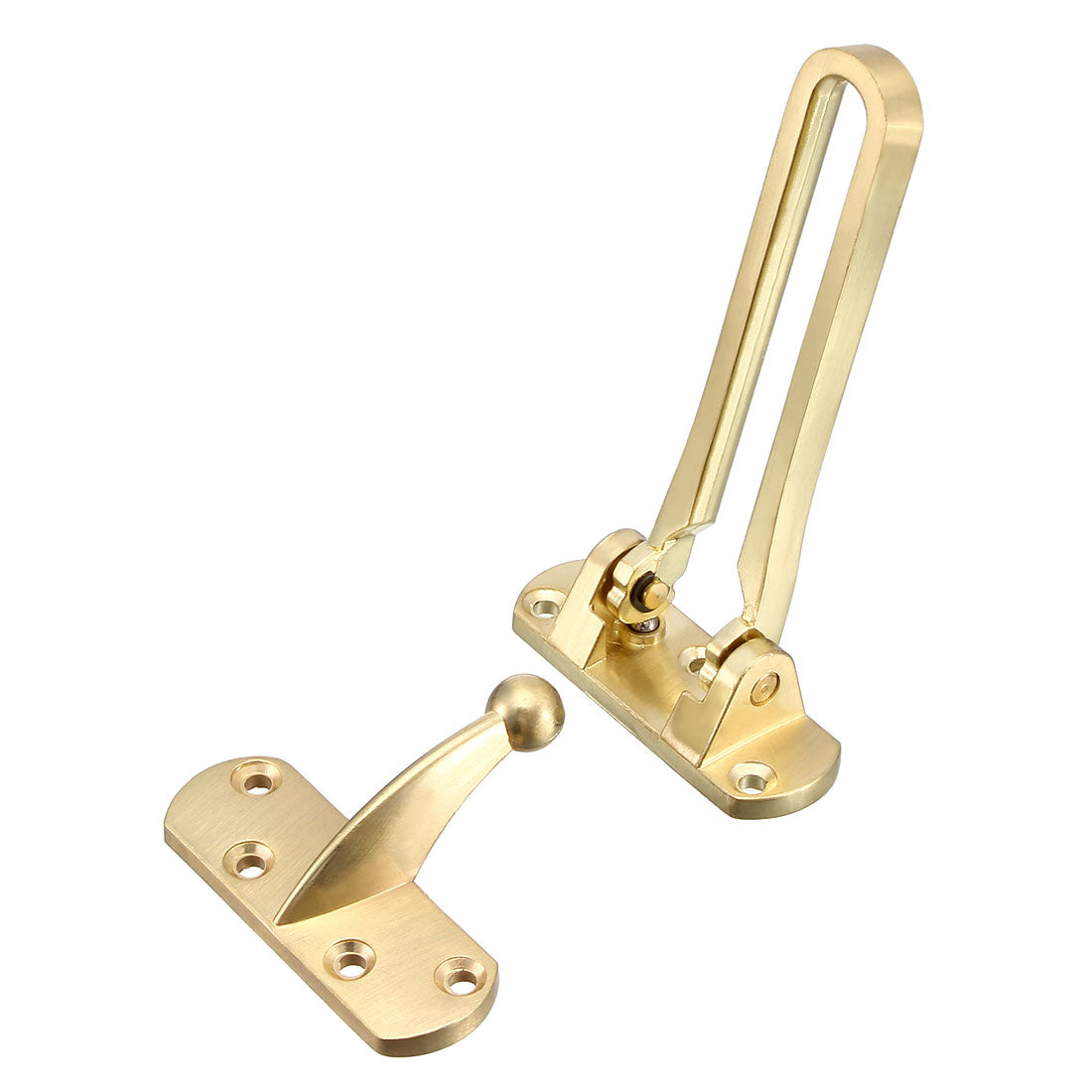 uxcell Uxcell Swing Bar Lock for Hinged Swing Secondary Security Lock for Door and Home Security, 4.13" Bar Length, Golden, Zinc Alloy, 2pcs