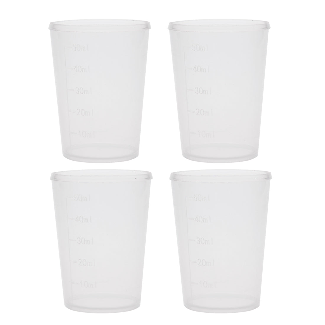 uxcell Uxcell 4pcs Measuring Cup Lab PP Plastic Graduated Beaker 50ml