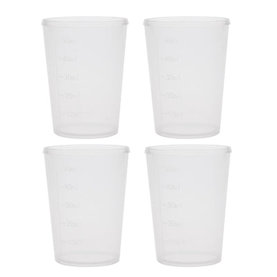 Harfington Uxcell 4pcs Measuring Cup Lab PP Plastic Graduated Beaker 50ml