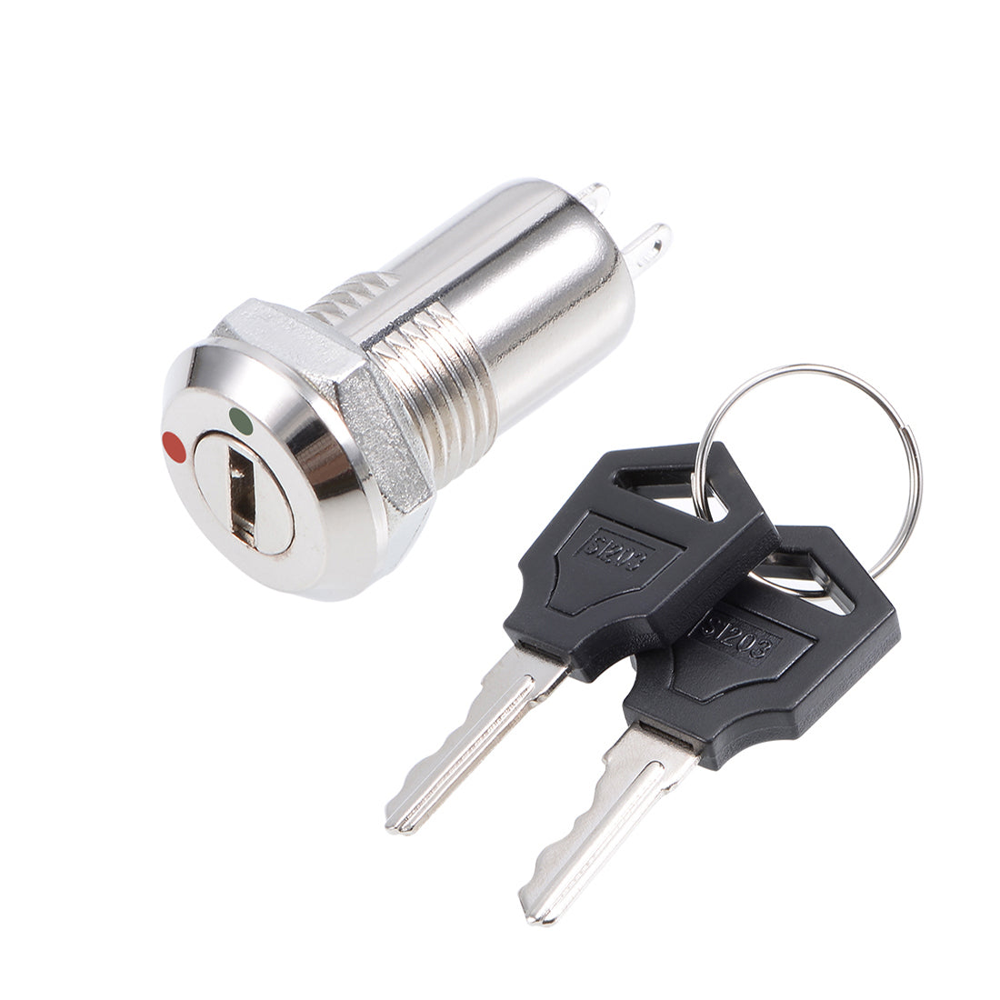 uxcell Uxcell 11.5mm 2 Positions NO NC Electric Key Lock Push Button Switch  S1203