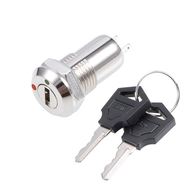 Harfington Uxcell 11.5mm 2 Positions NO NC Electric Key Lock Push Button Switch  S1203
