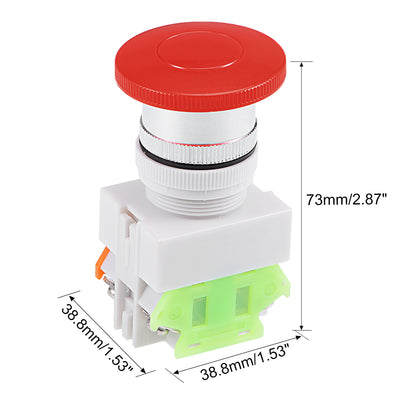 Harfington Uxcell 22mm Mounting Hole Momentary Push Button Switch Plastic Red Round Button DPST 1 NO 1 NC