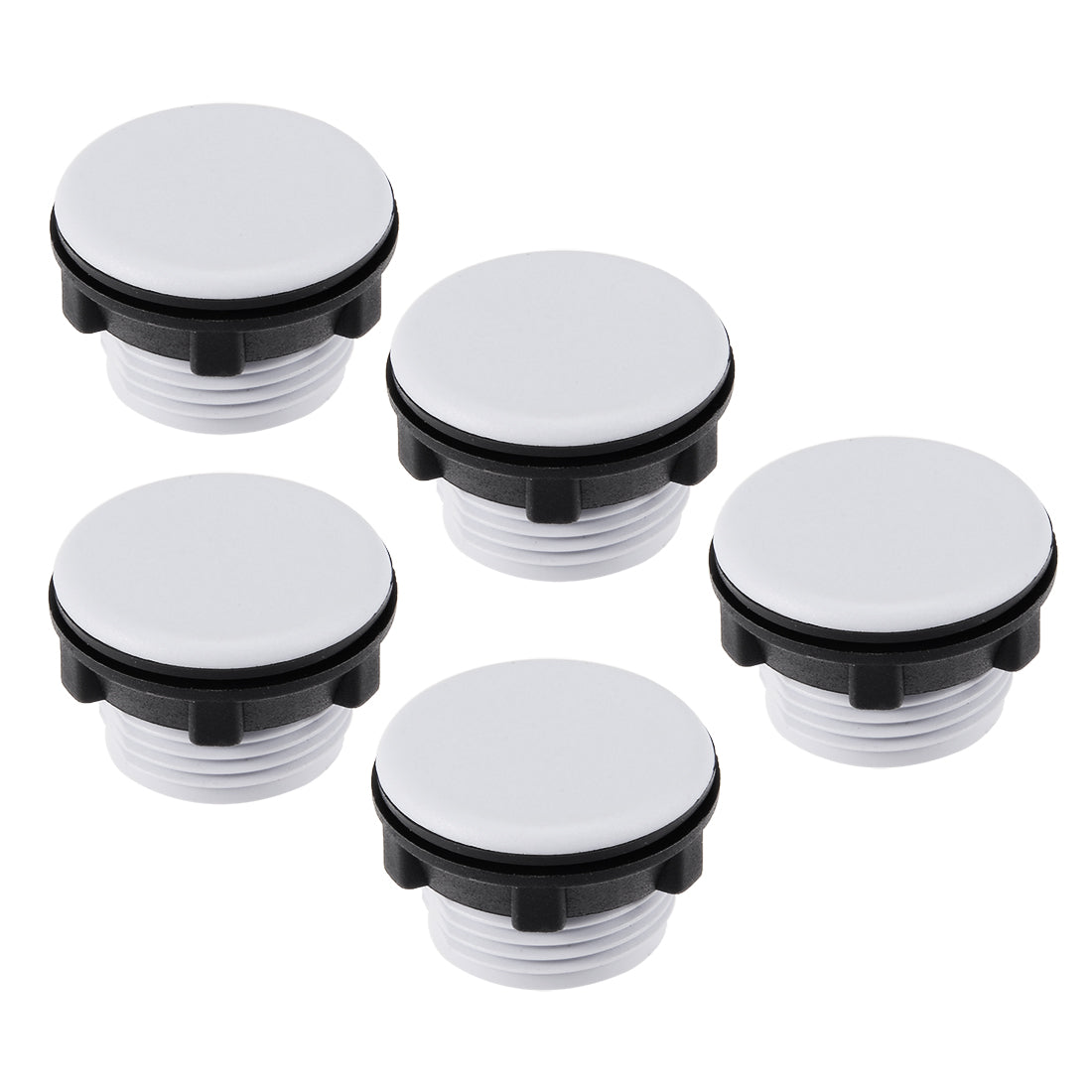 uxcell Uxcell 5 Pcs 22mm Black Gray Plastic Push Button Switch Hole Panel Plug