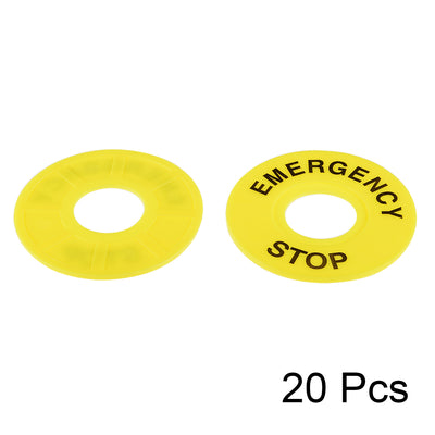 Harfington Uxcell 20 Pcs 22mm Inner Diameter Emergency Stop Sign For Push Button Switch Replacement