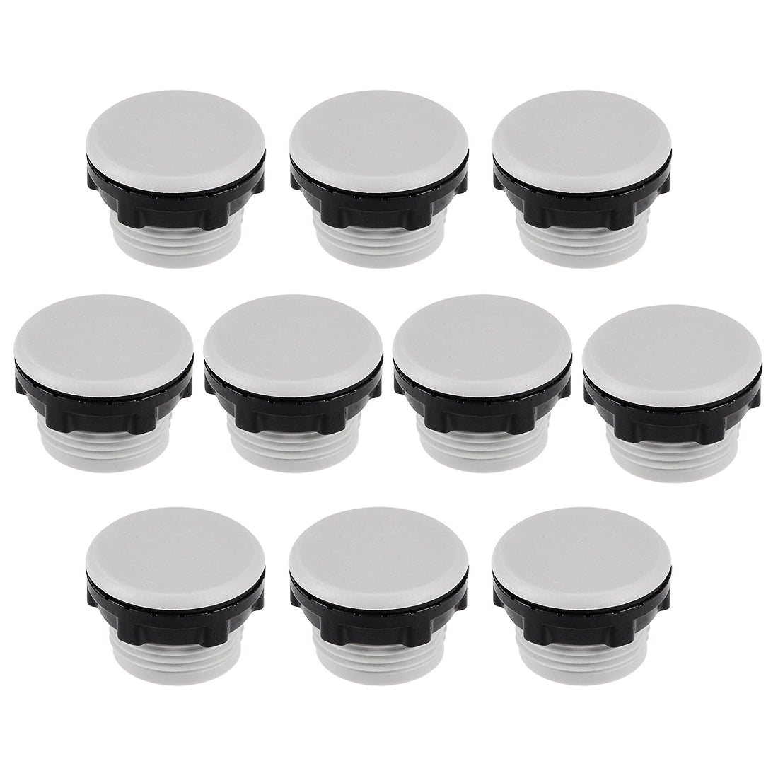 uxcell Uxcell 10Pcs 22mm Black Gray Plastic Push Button Switch Hole Panel Plug
