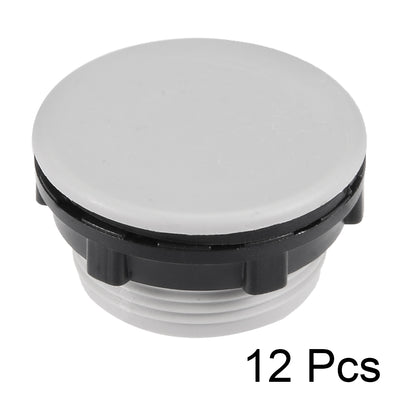 Harfington Uxcell 12 Pcs 30mm Black Gray Plastic Push Button Switch Hole Panel Plug