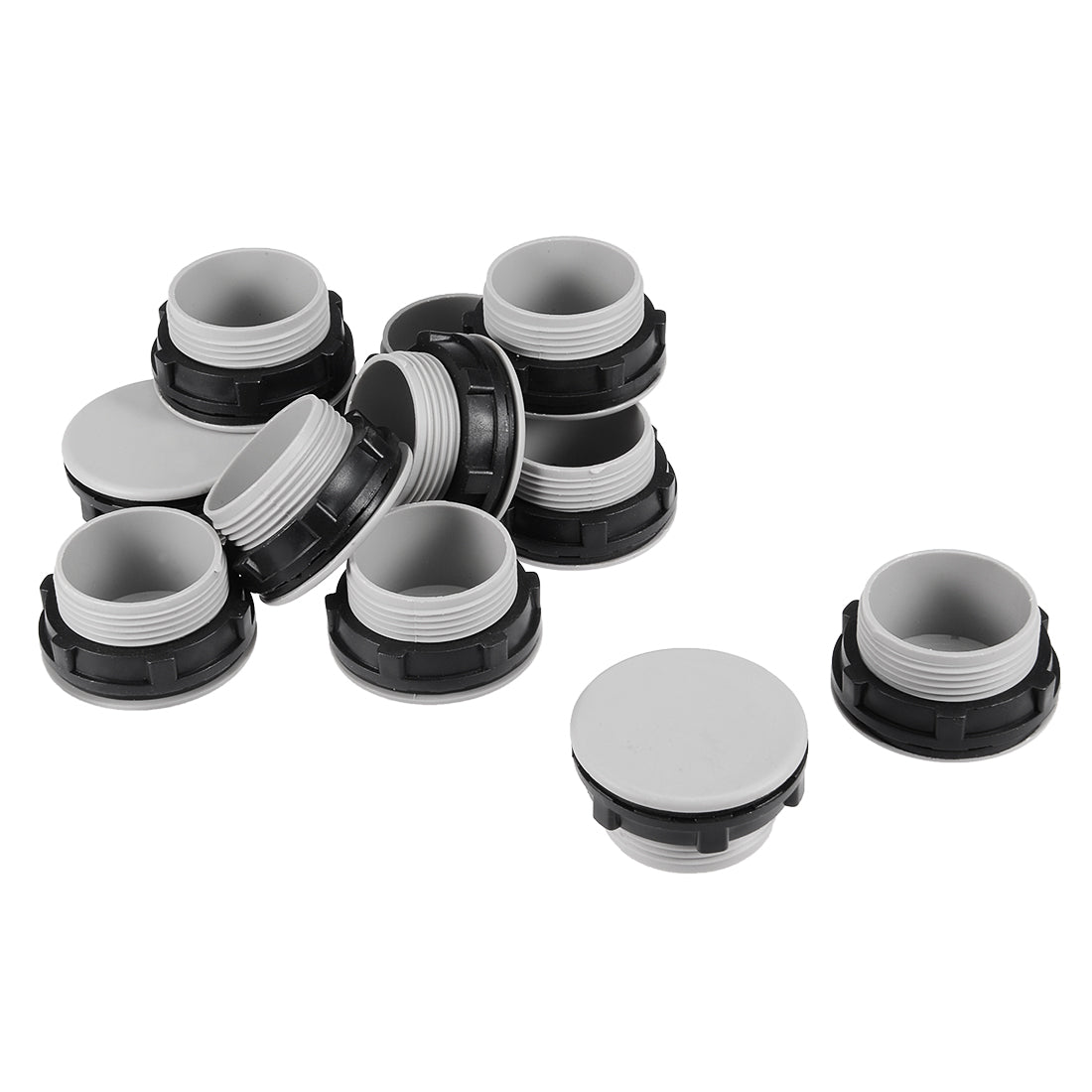 uxcell Uxcell 12 Pcs 30mm Black Gray Plastic Push Button Switch Hole Panel Plug