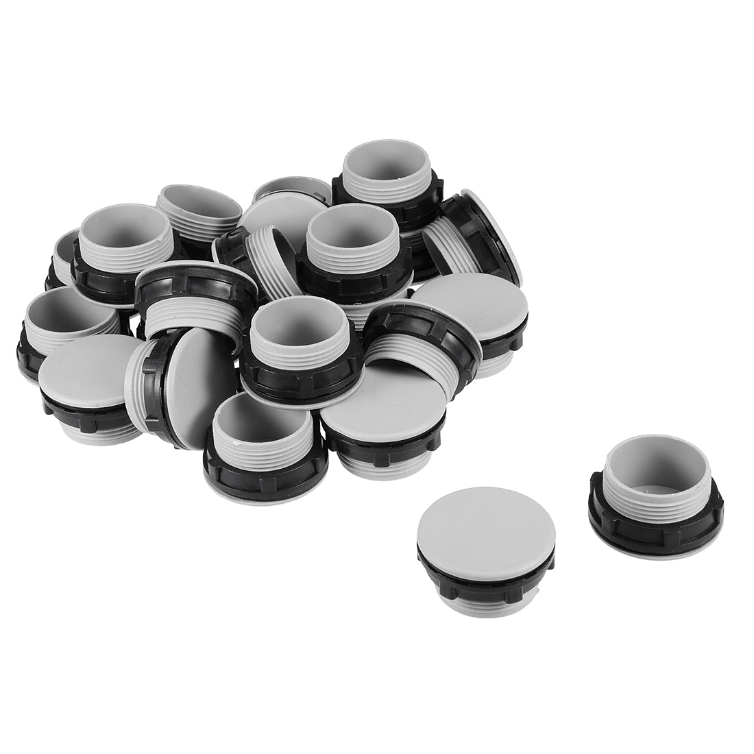 uxcell Uxcell 24 Pcs 30mm Black Gray Plastic Push Button Switch Hole Panel Plug