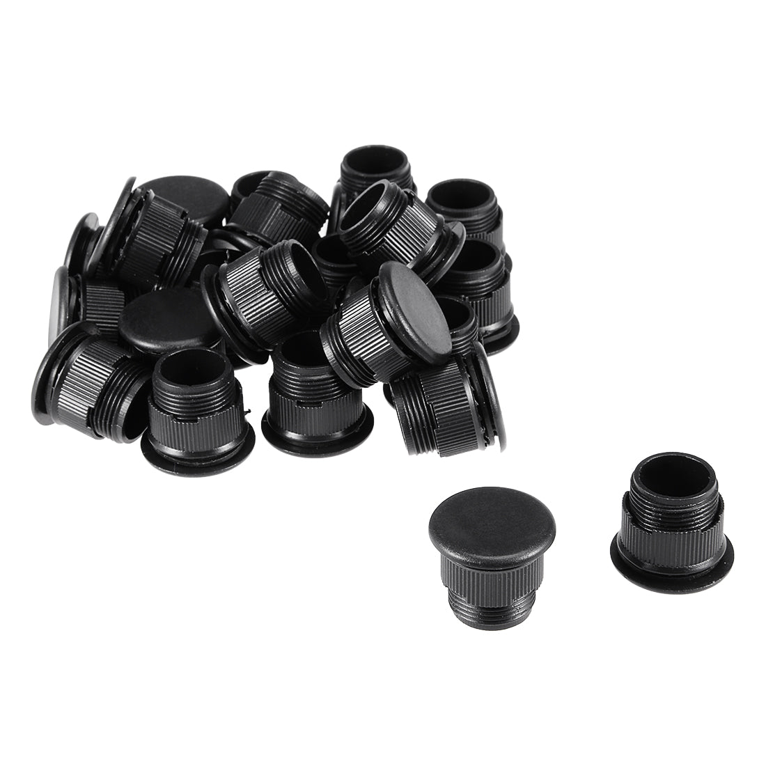 uxcell Uxcell 24 Pcs 16mm Black Plastic Push Button Switch Hole Panel Plug