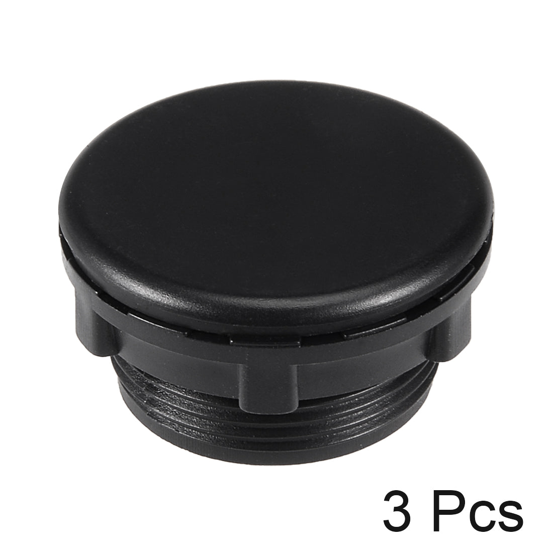 uxcell Uxcell 3 Pcs 30mm Black Plastic Push Button Switch Hole Panel Plug