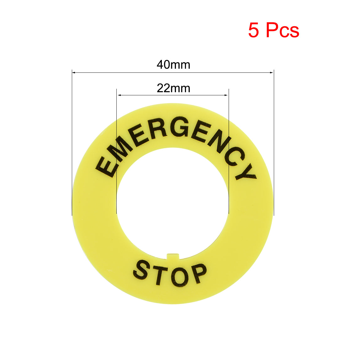 uxcell Uxcell 5 Pcs 22mm Inner Diameter Emergency Stop Sign On Push Button Switch Replacement