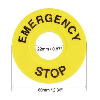 Harfington Uxcell 2 Pcs 22mm Inner Diameter Emergency Stop Sign For Push Button Switch Replacement