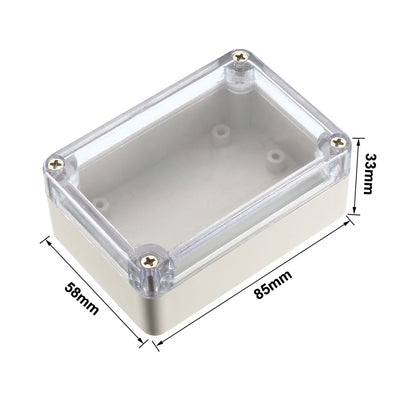 Harfington Uxcell 83*58*33mm Electronic Waterproof IP65 Sealed ABS Plastic DIY Junction Box Enclosure Case Clear