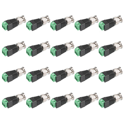 Harfington Uxcell 20Pcs Cat5 to Coaxial Camera CCTV BNC Male Jack Connector Screw Terminal Adapter