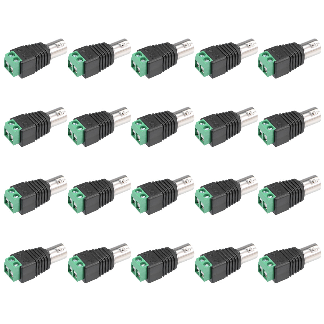 uxcell Uxcell 20Pcs Cat5 to Coaxial Camera CCTV BNC Female Jack Connector Screw Terminal Adapter