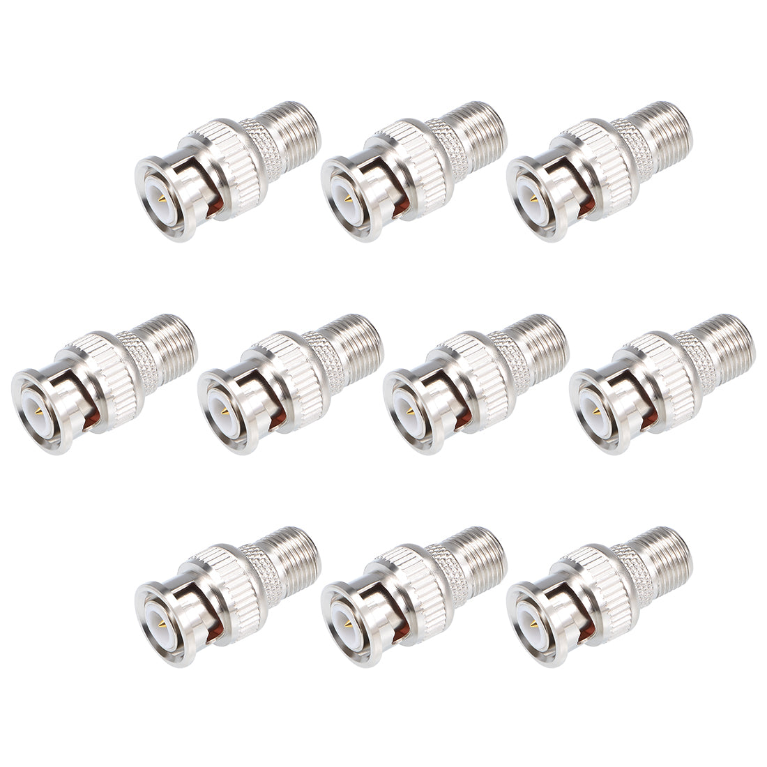 uxcell Uxcell 10Pcs Alloy BNC Male to BSP F Female Jack RF Coaxial Adapter Connector Video