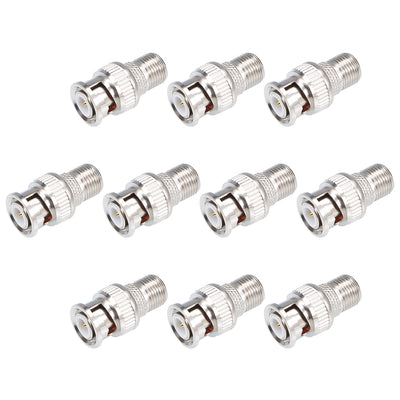 Harfington Uxcell 10Pcs Alloy BNC Male to BSP F Female Jack RF Coaxial Adapter Connector Video