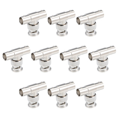 Harfington Uxcell 10Pcs BNC 1 Male to 2 Female 3 Way T Shape Adapter Connector Splitter