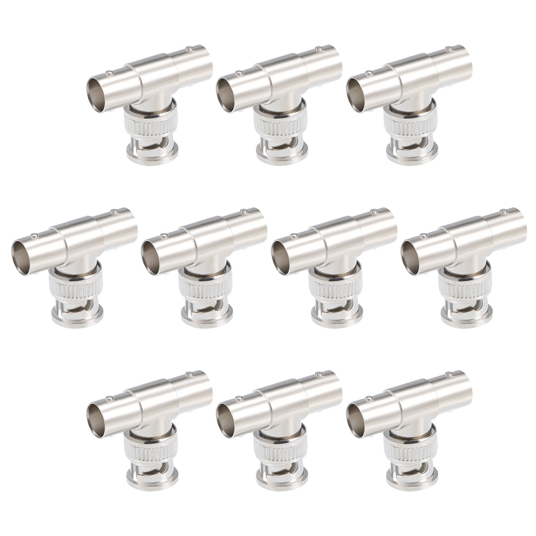 uxcell Uxcell 10Pcs BNC 1 Male to 2 Female 3 Way T Shape Adapter Connector Splitter