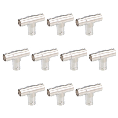Harfington Uxcell 10 Pcs BNC Female to Female 3 Way T Shape Adapter RF Coaxial Cable Connector