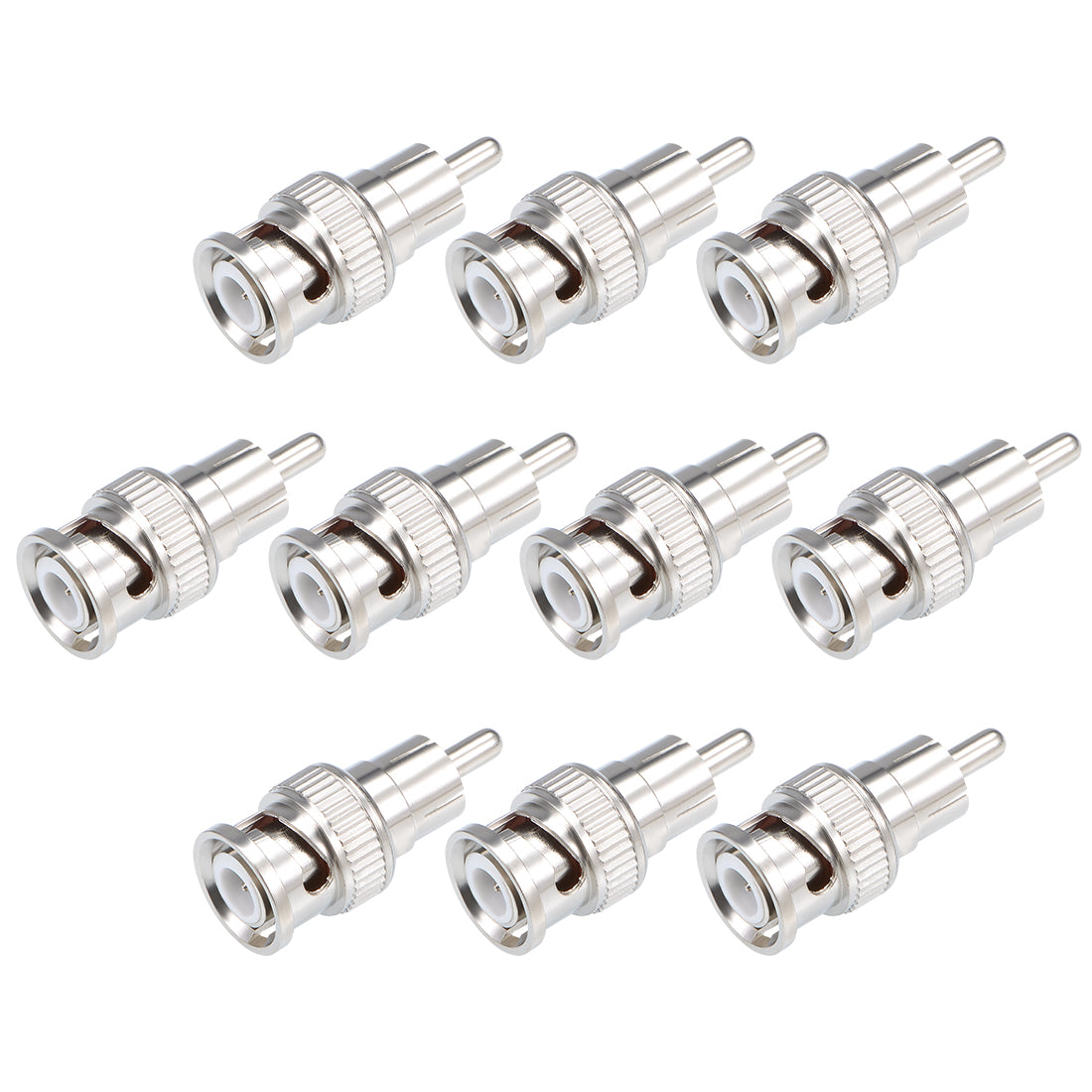 uxcell Uxcell 10Pcs BNC Male to RCA Male Adapter Coaxial Cable Connector for CCTV Security Camera