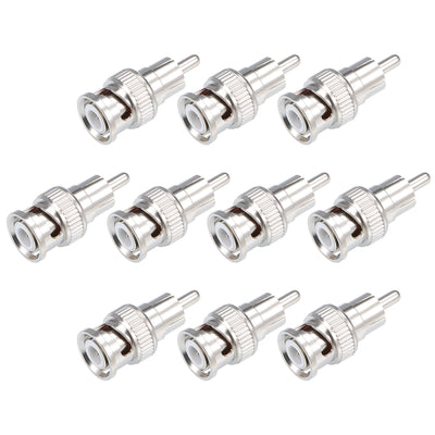Harfington Uxcell 10Pcs BNC Male to RCA Male Adapter Coaxial Cable Connector for CCTV Security Camera