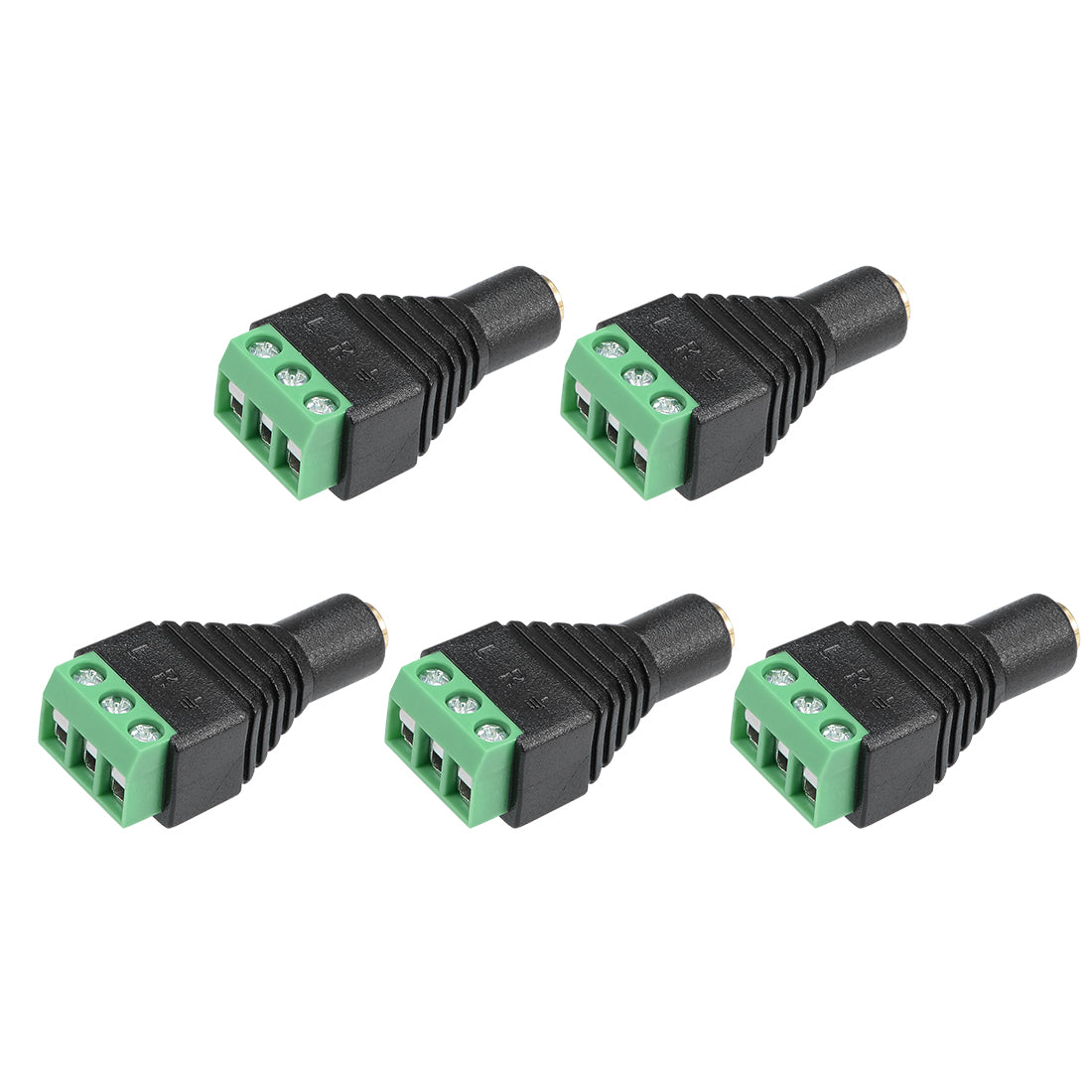 uxcell Uxcell 5Pcs 3.5mm Stereo Audio Female to AV 3-Screw Terminal Female Connector for CCTV