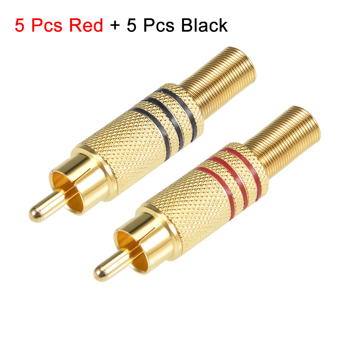 uxcell Uxcell 10Pcs RCA Male Connector AV Jack Audio Video w Spring Adapter Solderless Type