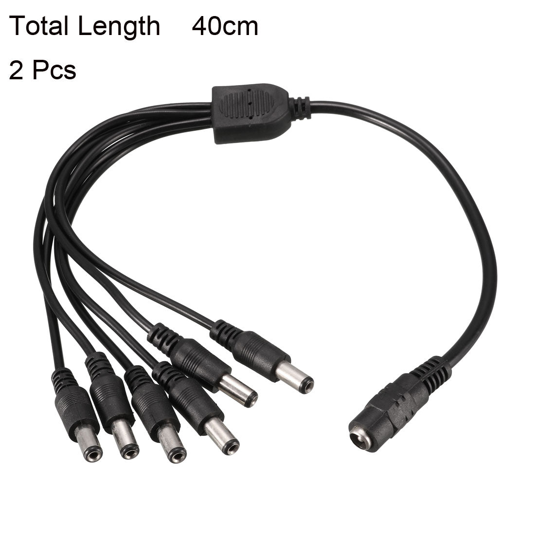 uxcell Uxcell 2Pcs 12V DC Power Splitter Cable 1 Female to 6 Male Connectors 40cm for CCTV Security Camera 2.1mmx5.5mm