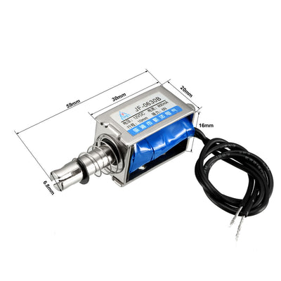 Harfington Uxcell JF-0630B DC 12V 800mA 6N 10mm Pull Push Type Open Frame Linear Motion Solenoid Electromagnet