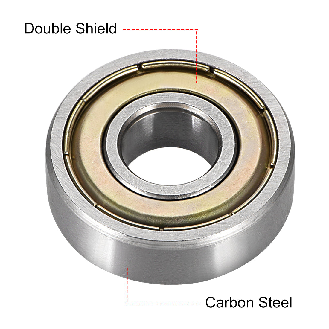 uxcell Uxcell Deep Groove Ball Bearings Metric Double Shielded High Carbon Steel Z1