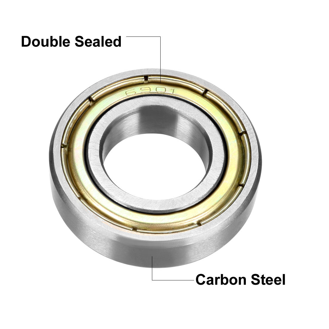 uxcell Uxcell Deep Groove Ball Bearings Metric Shielded High Carbon Steel Z1