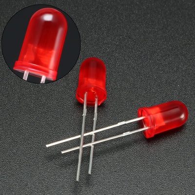Harfington Uxcell 70pcs 5mm Red LED Diode Lights Colored Lens Diffused Round 1.9-2.1V 20mA 0.02W Lighting Bulb Lamp Electronic Components Light Emitting Diodes