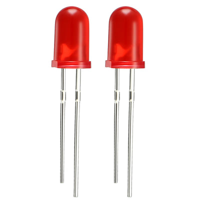 Harfington Uxcell 55pcs 5mm Red LED Diode Lights Colored Lens Diffused Round 1.9-2.1V 20mA 0.02W Lighting Bulb Lamp Electronic Components Light Emitting Diodes