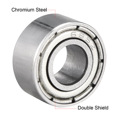 Harfington Uxcell Deep Groove Ball Bearings  Metric Double Shielded Chrome Steel P0 Z2