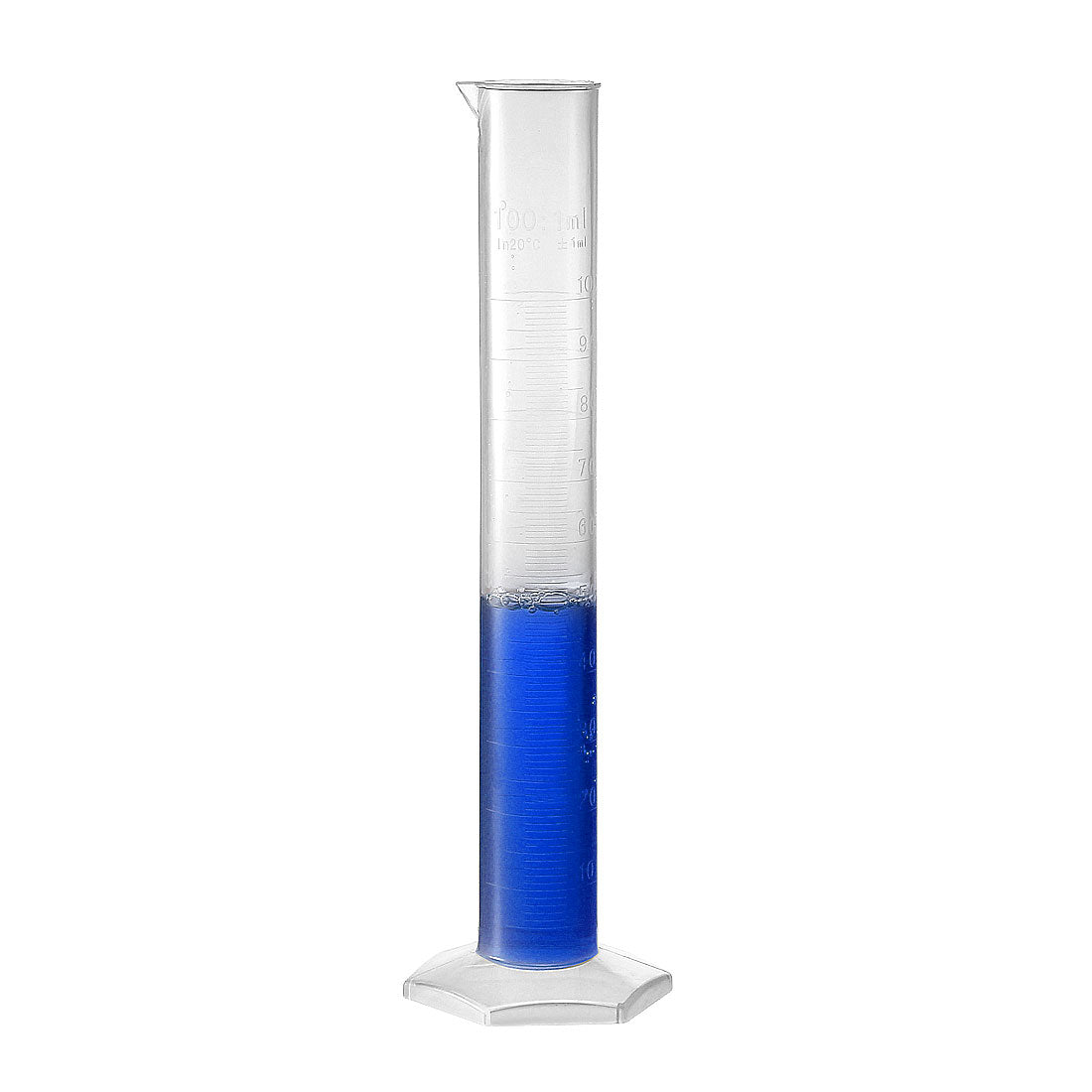 uxcell Uxcell 100ml Laboratory Measurements Clear White Plastic Hex Base Graduated Cylinder for Chemical Measuring 3 Pcs